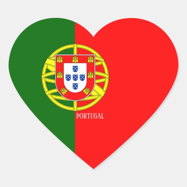 Portugal Flag Patriotic Heart Sticker (Front)