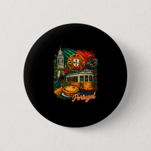 Portugal Flag Portugal Trip Portuguese Rooster Por 2 Inch Round Button