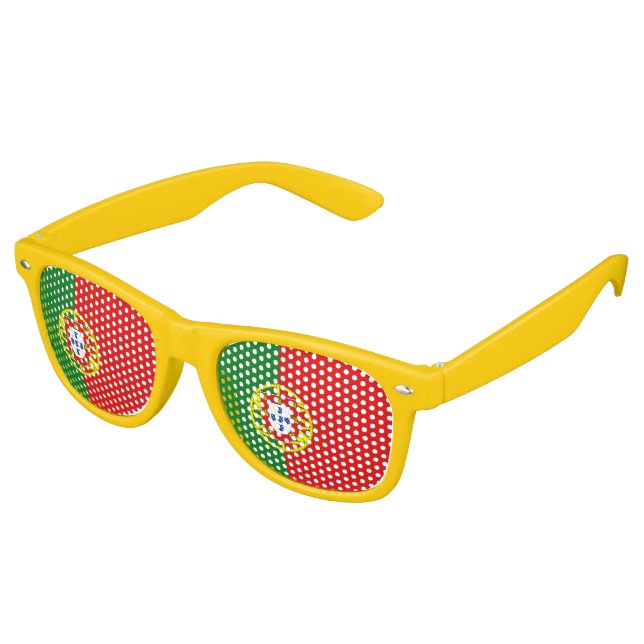 Portugal Flag Retro Sunglasses (Angled)