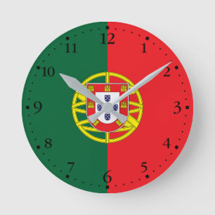 Portugal Flag Round Clock