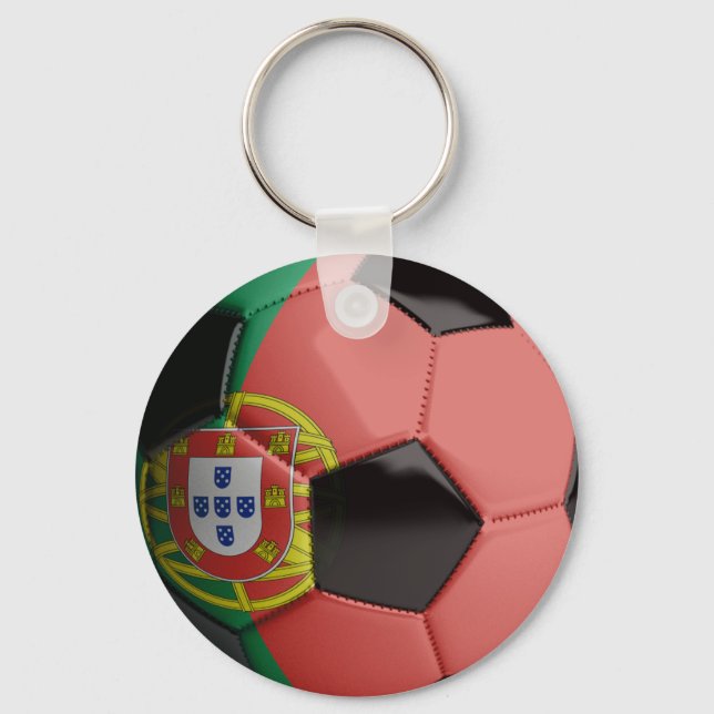 Portugal flag Soccer Ball Keychain (Front)
