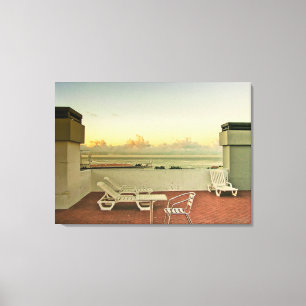Portugal Funchal Rooftop Sunrise Wrapped Canvas