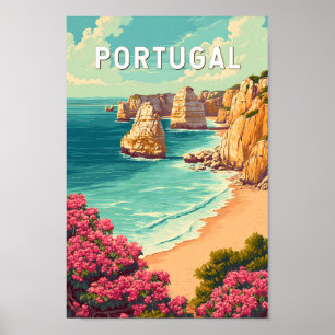 Portugal Illustration Travel Art Vintage Poster