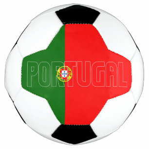 Portugal Inscription Flag Red Green Patriotic Soccer Ball