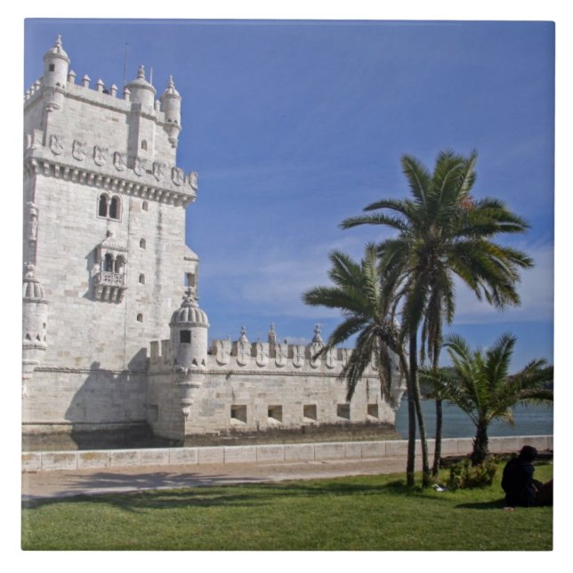Portugal, Lisbon. Belem Tower, a UNESCO World 2 Tile (Front)