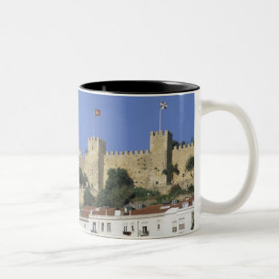 Portugal, Lisbon. Castelo de Sao Jorge. Two-Tone Coffee Mug