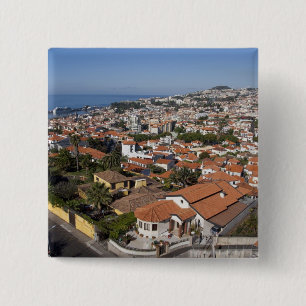 Portugal, Madeira Island, Funchal. Cable car 2 Inch Square Button