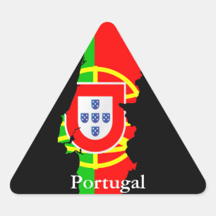 portugal map and flag - sticker