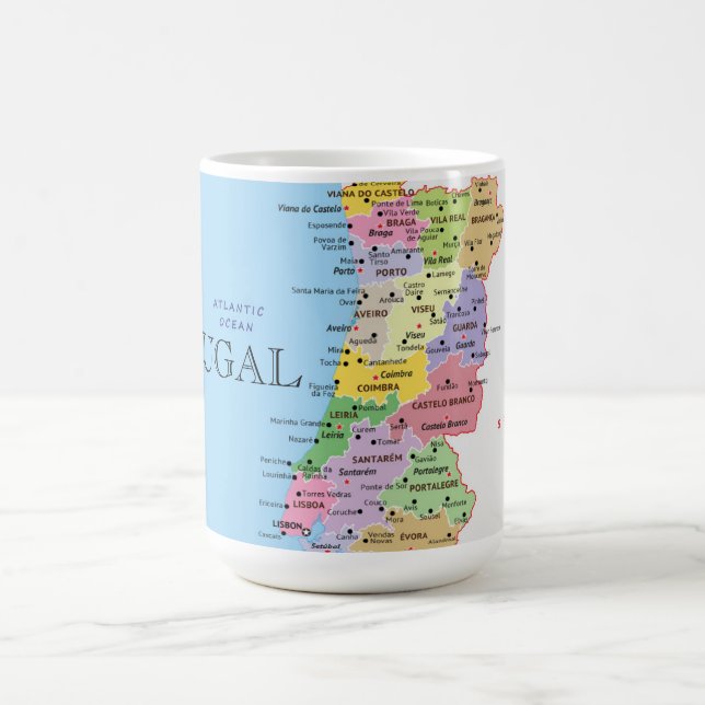 Portugal Map Coffee Mug (Center)