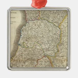Portugal Map Metal Ornament
