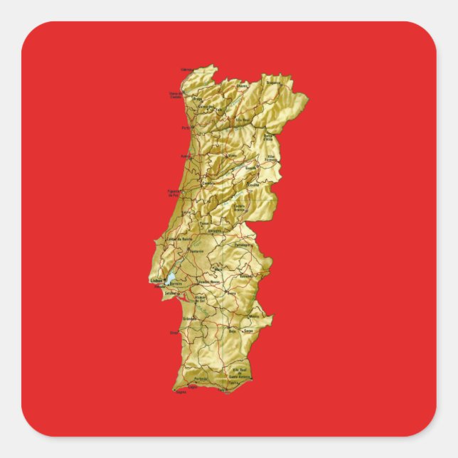 Portugal Map Sticker (Front)