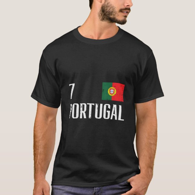 Portugal Number 7 Portuguese Soccer T-Shirt (Front)