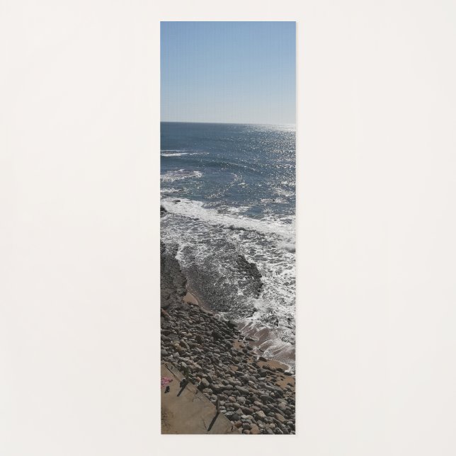 Portugal Ocean Beach Exercise Yoga Mat (Front)