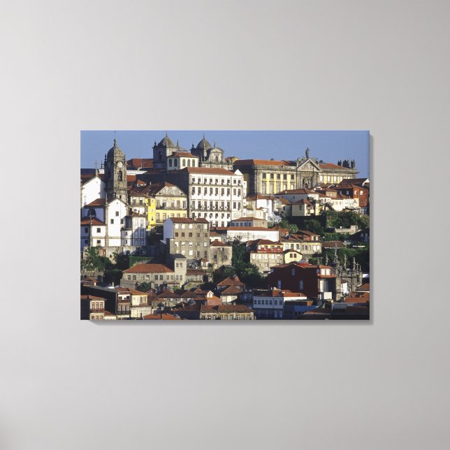 Portugal, Oporto (Porto). Historic houses and Canvas Print (Front)