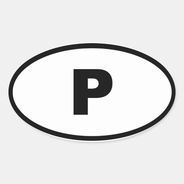 Portugal P European Oval Sticker (Front)