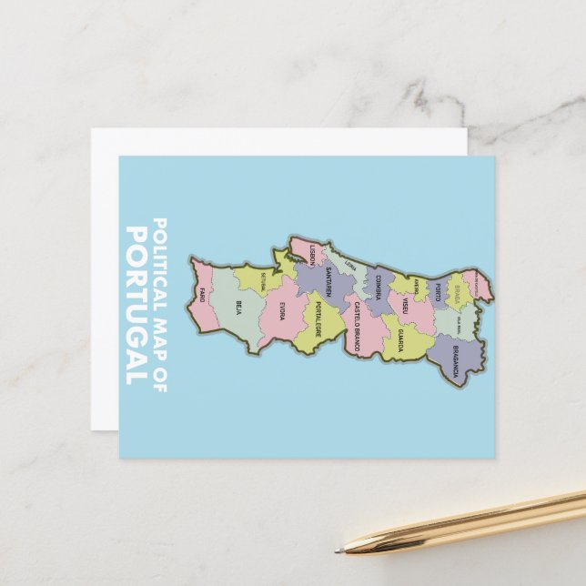 Portugal political map  (Front/Back In Situ)