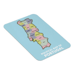 Portugal political map  magnet
