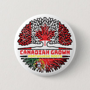 Portugal Portuguese Canadian Canada Tree Roots 2 Inch Round Button
