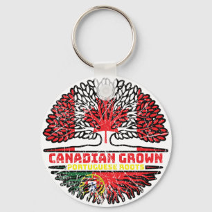 Portugal Portuguese Canadian Canada Tree Roots Keychain