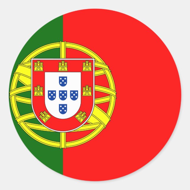 Portugal (Portuguese) Flag Classic Round Sticker (Front)