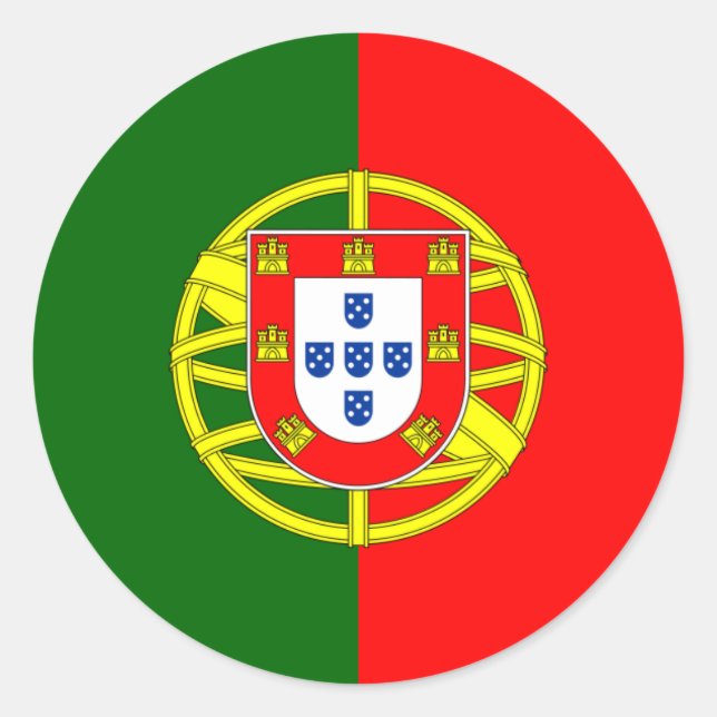 Portugal/Portuguese Flag Classic Round Sticker (Front)