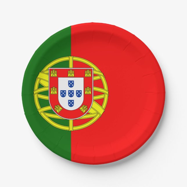 Portugal (Portuguese) Flag Paper Plate (Front)