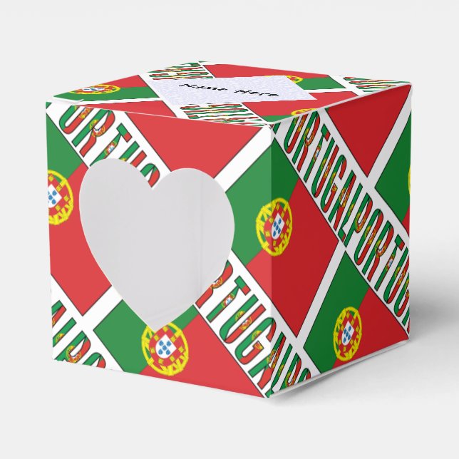Portugal Portuguese Flag Tiled Personalized  Favor Box (Front Side)