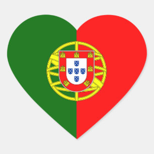 Portugal/Portuguese Heart Flag Sticker