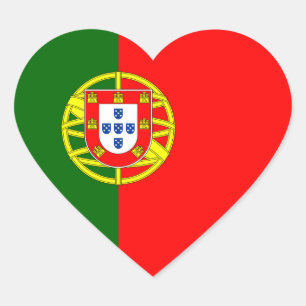Portugal/Portuguese Heart Flag Sticker