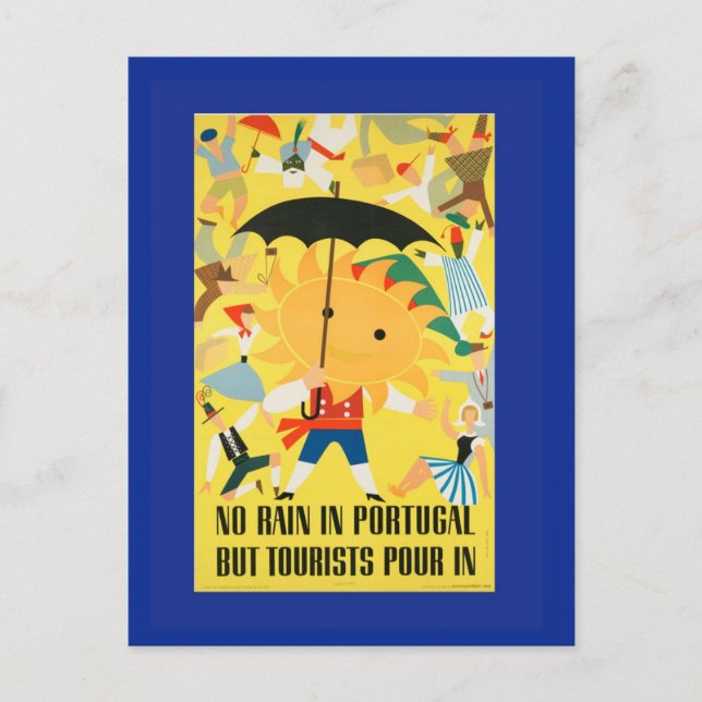 Portugal Raining People Postcard (Front)