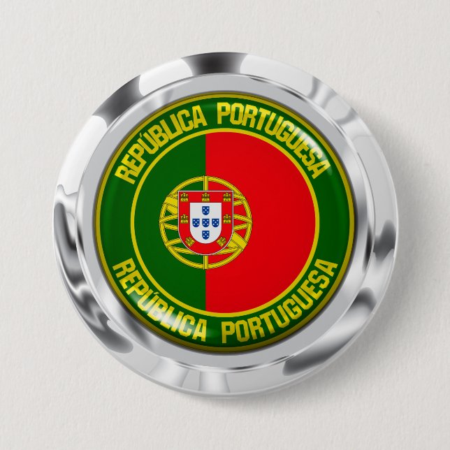 Portugal Round Emblem 3 Inch Round Button (Front)