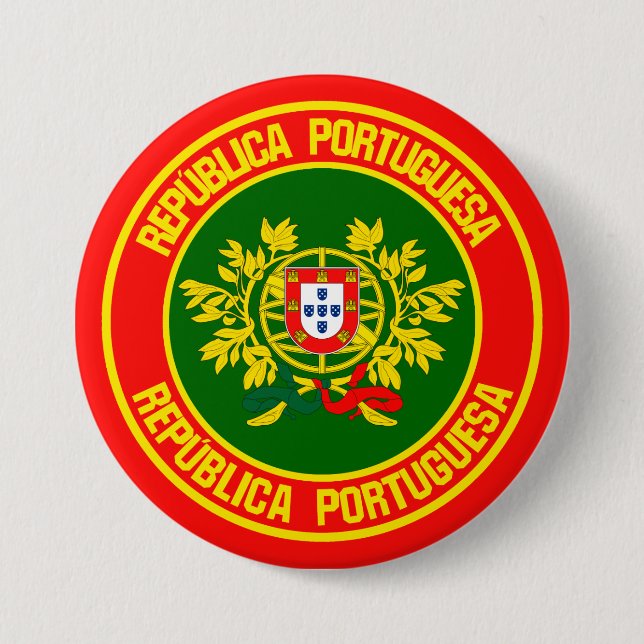 Portugal Round Emblem 3 Inch Round Button (Front)