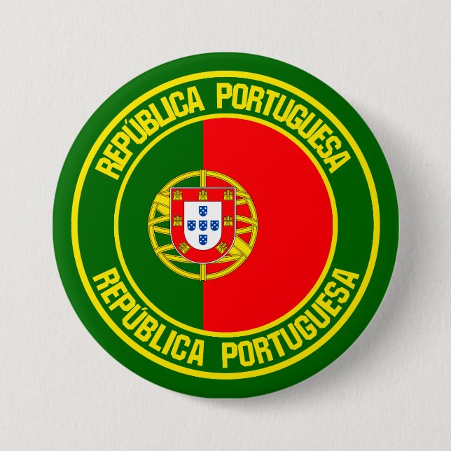 Portugal Round Emblem 3 Inch Round Button (Front)
