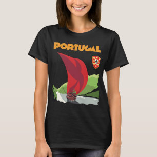 Portugal Sailboat Coast Retro Travel T-Shirt