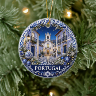 Portugal Scenic Keepsake Holiday Ceramic Ornament