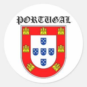 Portugal shield classic round sticker