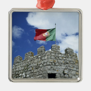 Portugal, Sintra. Portuguese flag on tower of Metal Ornament