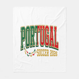 Portugal Soccer 2026 Soccer Bold Country Typograph Fleece Blanket