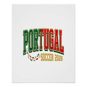 Portugal Soccer 2026 Soccer Bold Country Typograph Poster