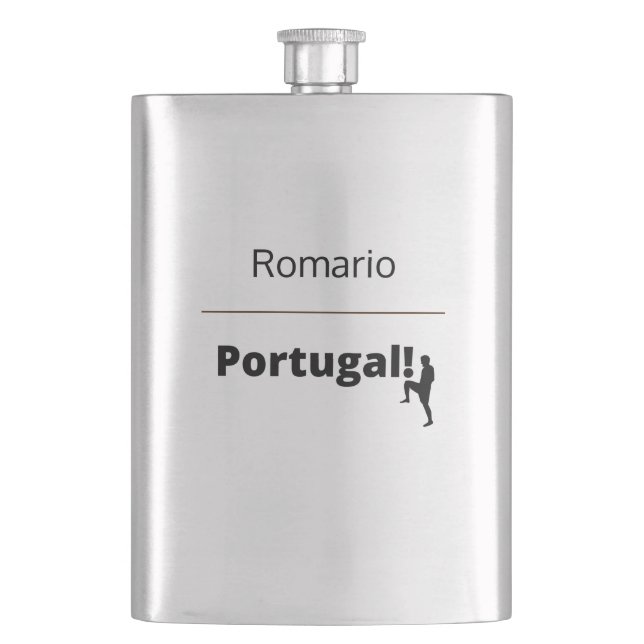 Portugal Soccer, customizable Hip Flask (Front)