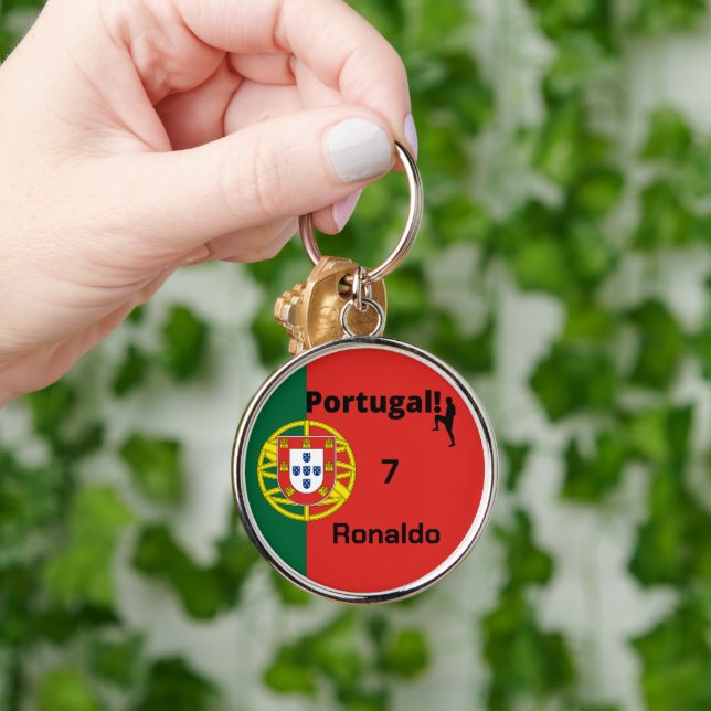 Portugal Soccer, customizable Keychain (Hand)