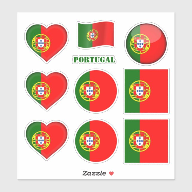 Portugal stickers & Drapeau portugais, Coeur /spor (Feuille)