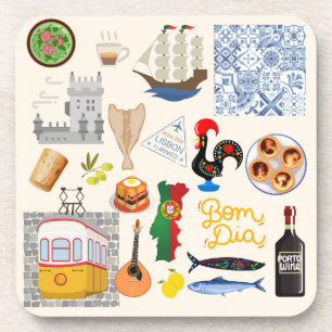 Portugal Symbols Travel Lovers Coaster