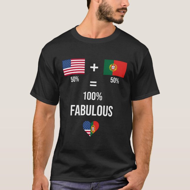 Portugal Usa Shirt Flags Half Portuguese Half Amer (Front)