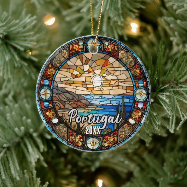 Portugal Vacation Souvenir  Ceramic Ornament (Tree)
