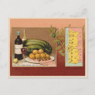Portugal vintage des années 1880 avec carte et fru