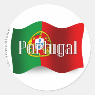 Portugal Waving Flag Classic Round Sticker