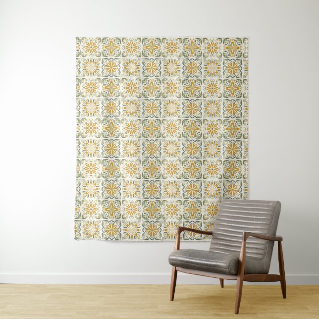 Portugese Tiles Pattern Tapestry (In Situ)