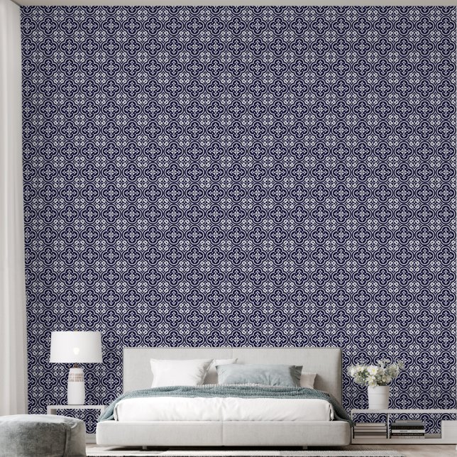 Portugese Tiles Pattern Wallpaper (Bedroom)