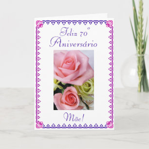 Portuguese: 70 Anos  Mom's 70th Birthday Card